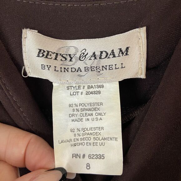 Y2K Betsy & Adam Babydoll Dress Women's Sz 8 Brown Mini Fairy Whimsigoth - Picture 7 of 8